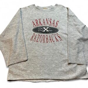 Vintage Arkansas Razorbacks activewear cutoff crewneck sweatshirt size large